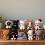 Kitty Cat crochet collection in its existing home scene.
