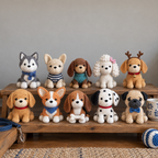 Puppy Dog crochet collection in its existing home scene.
