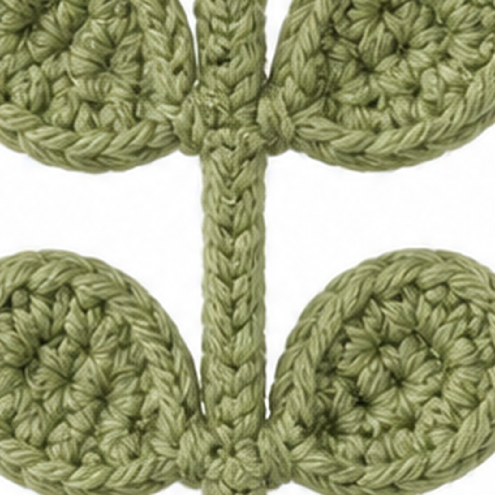 Close-up of the single crochet stitches on a HookieNest charm