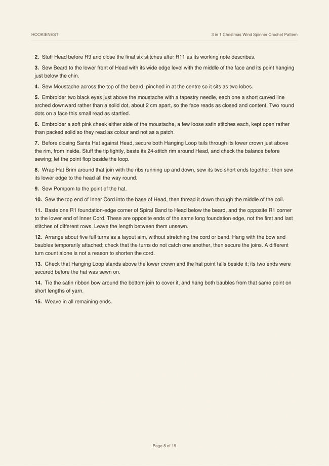 PDF page 28 with Santa spinner assembly continuing from step 2.