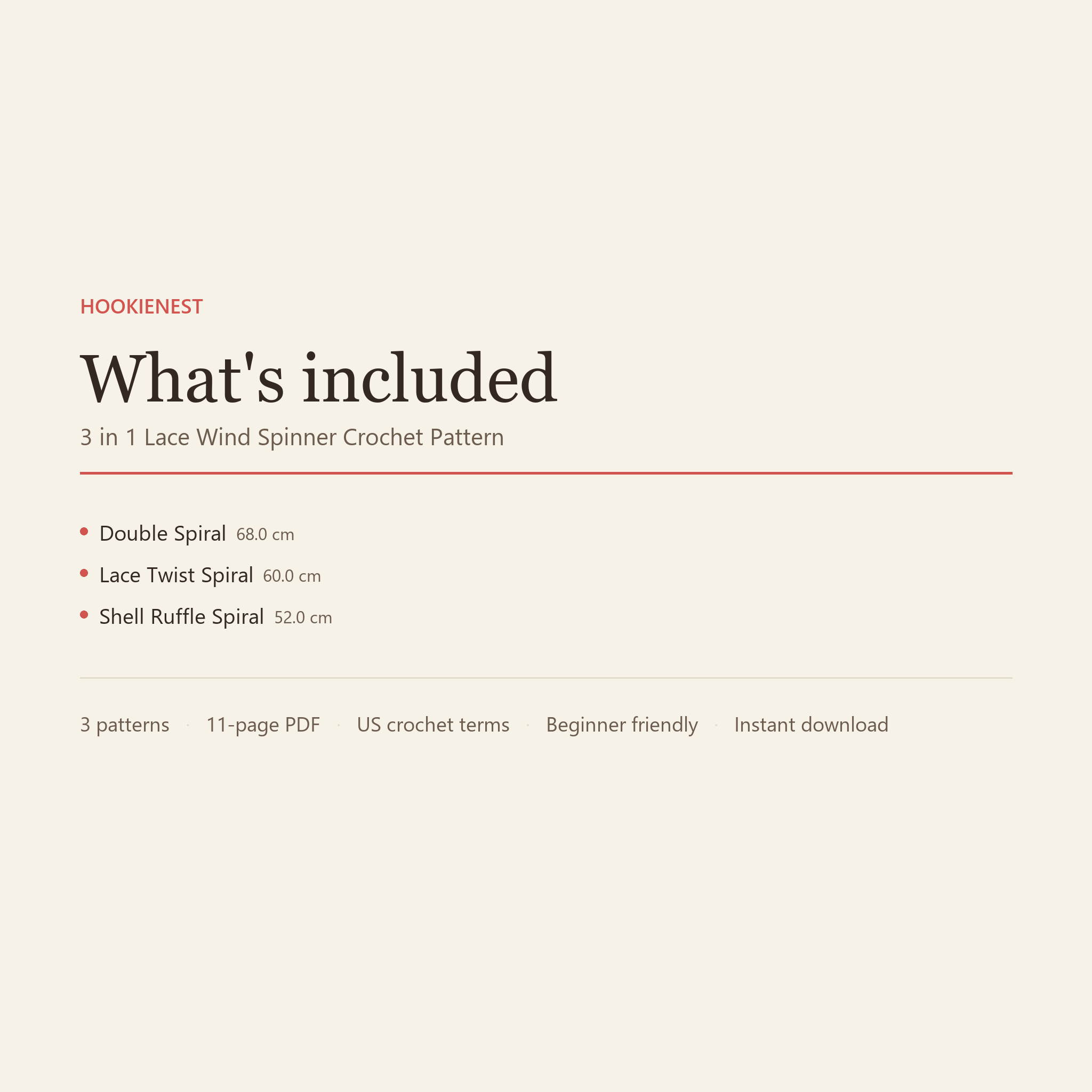 What is included: three written crochet patterns in one 11 page PDF, US terms, instant download