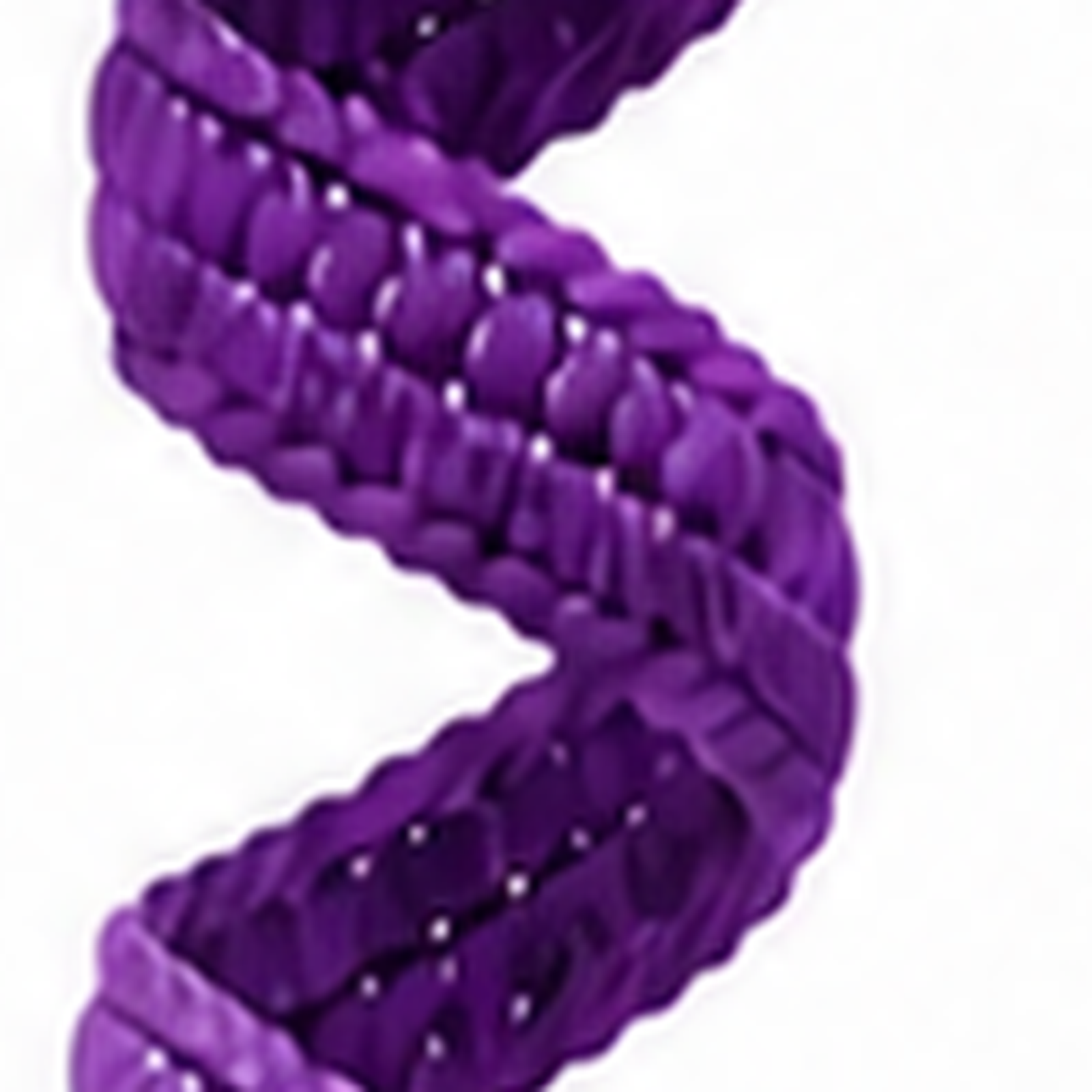 Close-up of the solid crochet band and the double crochet edge that forces the corkscrew