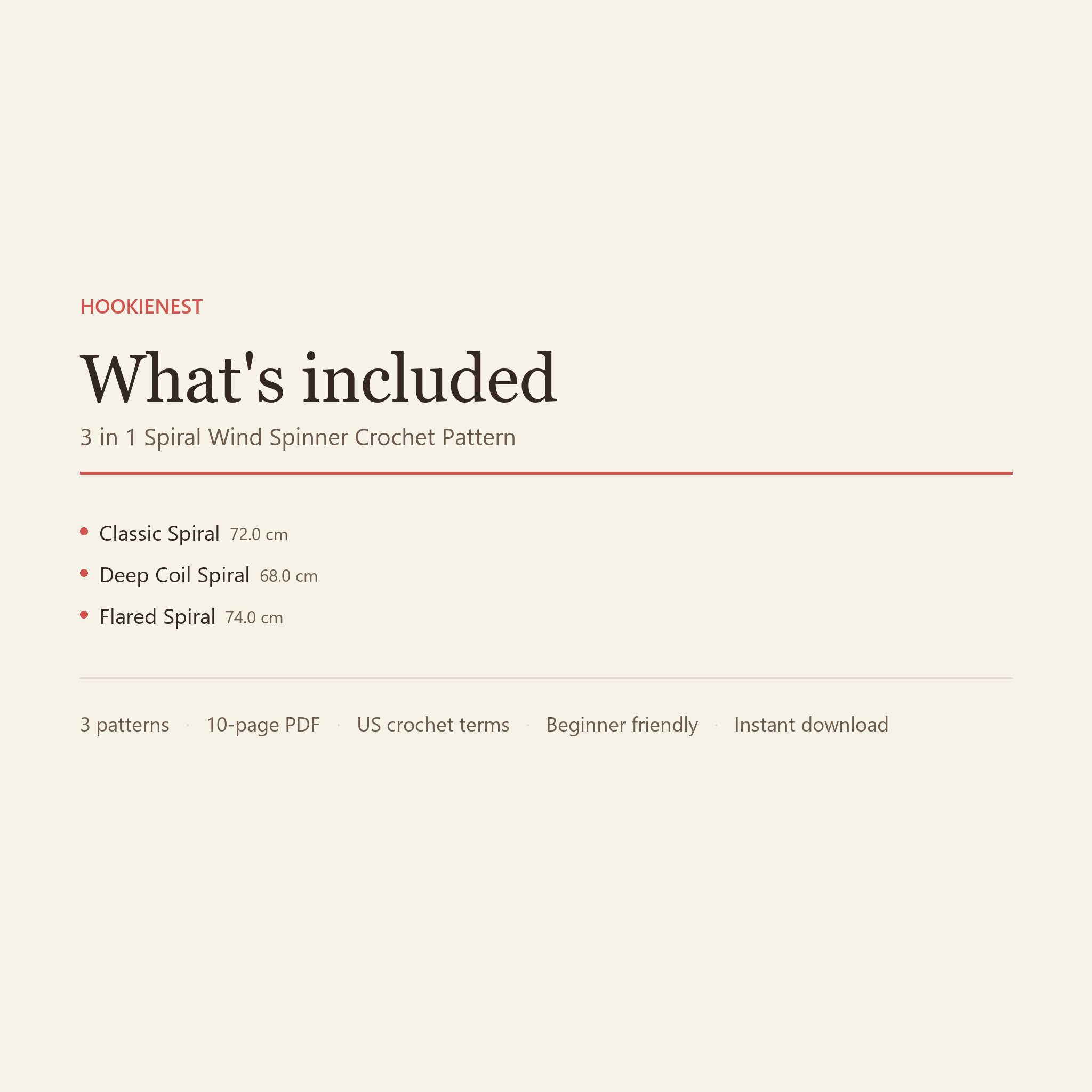 What is included: three written crochet patterns in one 10 page PDF, US terms, instant download