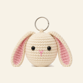 The finished crochet Bunny bag charm on its own