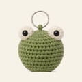 The finished crochet Frog bag charm on its own