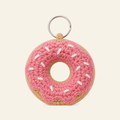 The finished crochet Donut bag charm on its own