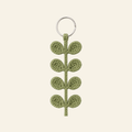 The finished crochet Eucalyptus Stem keychain on its own