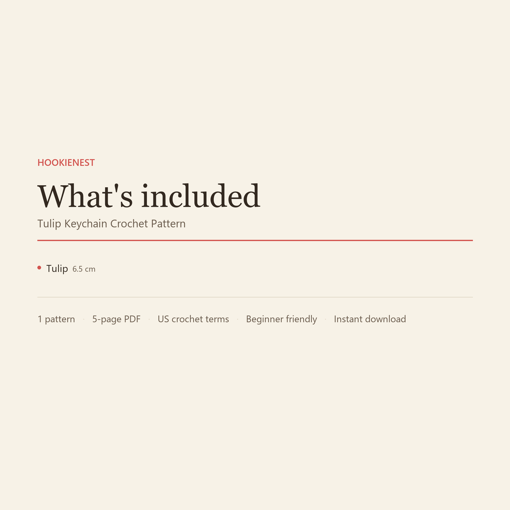 What's included: 1 crochet pattern in a 5-page PDF, US terms, beginner friendly
