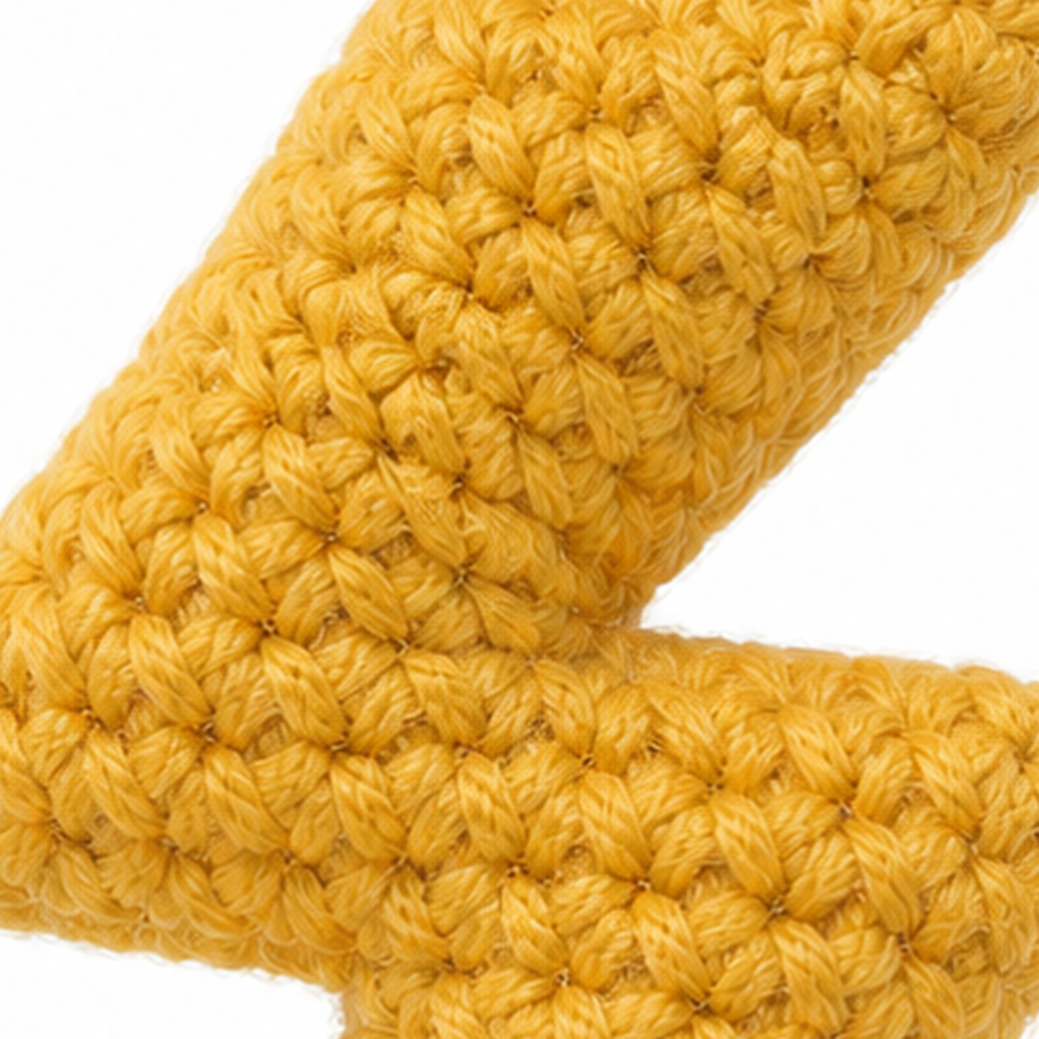 Close-up of the crochet stitches on the Lightning Bolt charm
