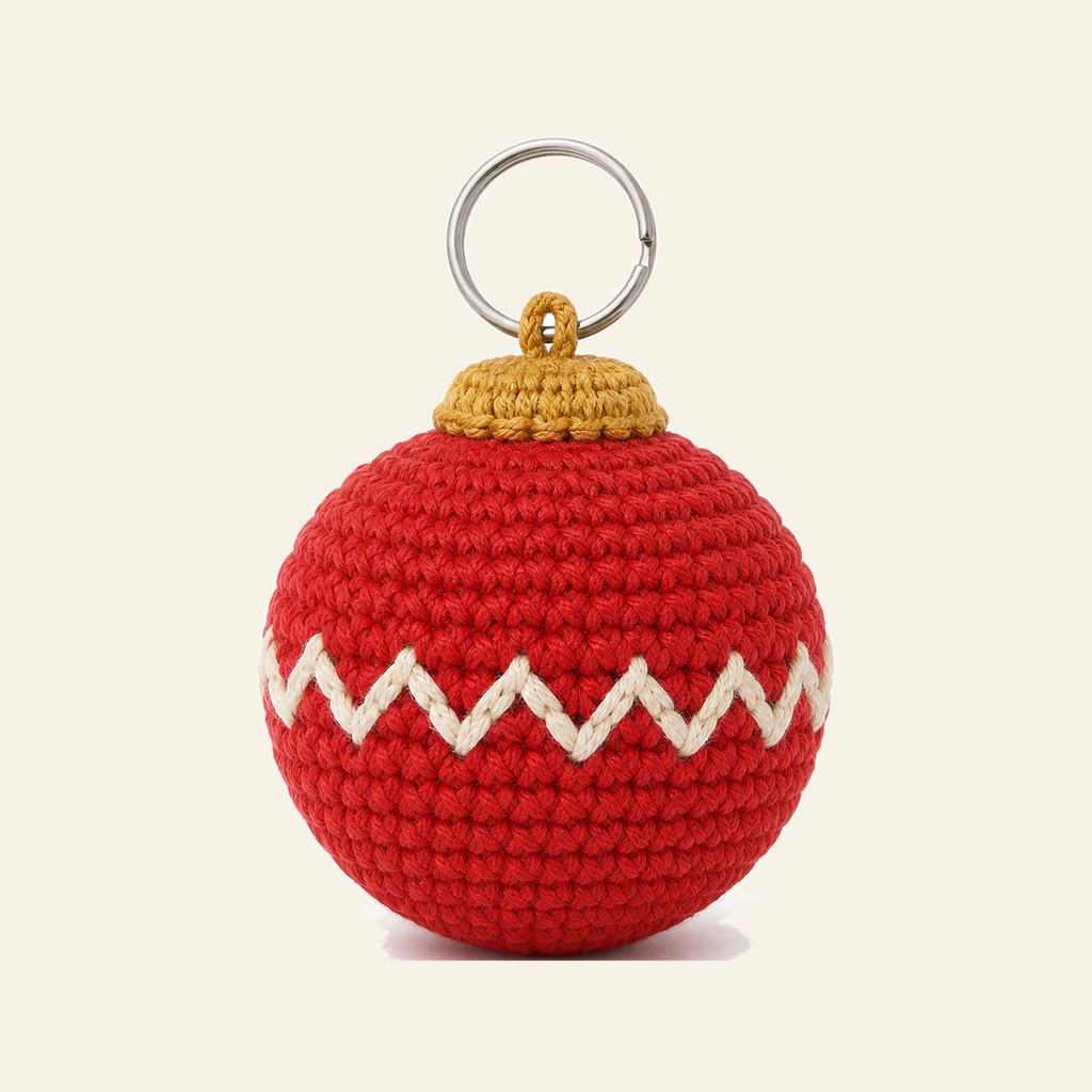 Christmas Bauble crochet charm, finished