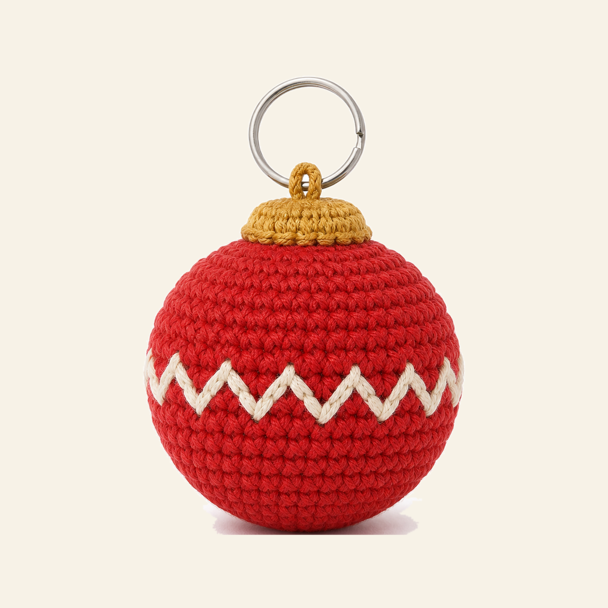 Christmas Bauble crochet charm, finished