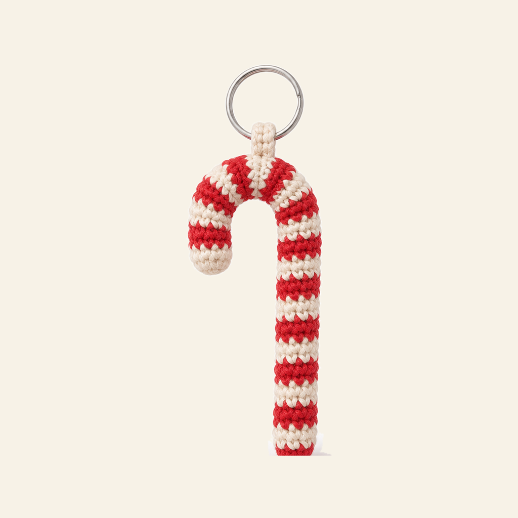 Candy Cane crochet charm, finished