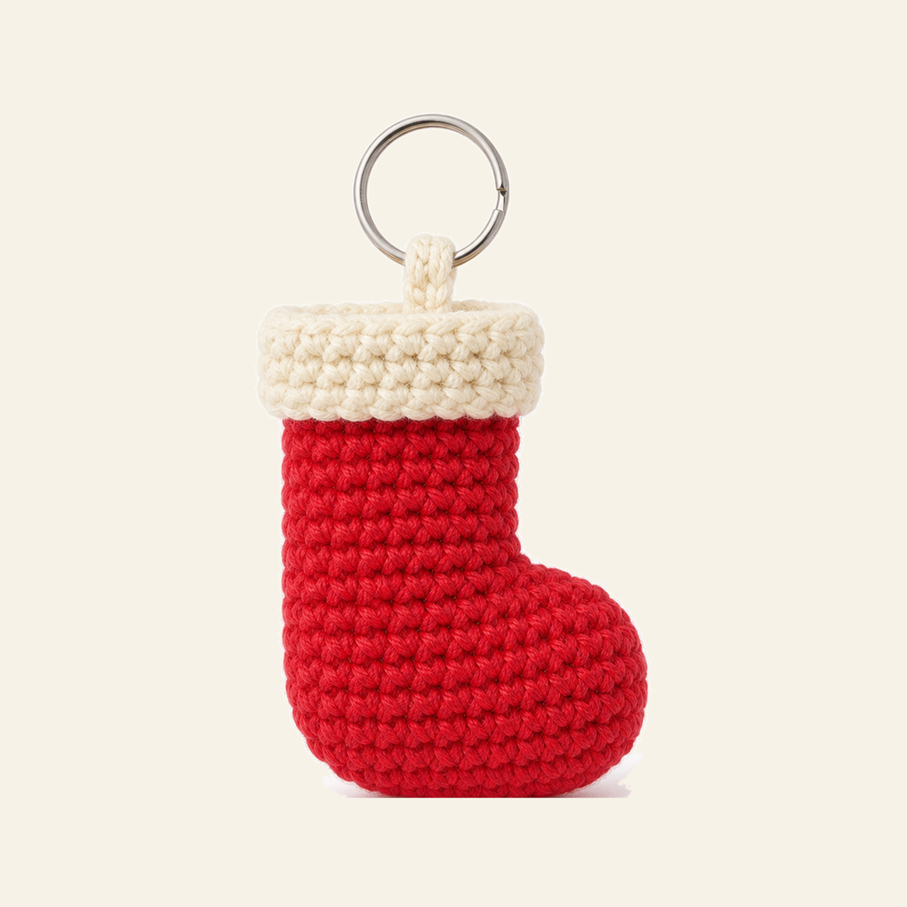 Christmas Stocking crochet charm, finished