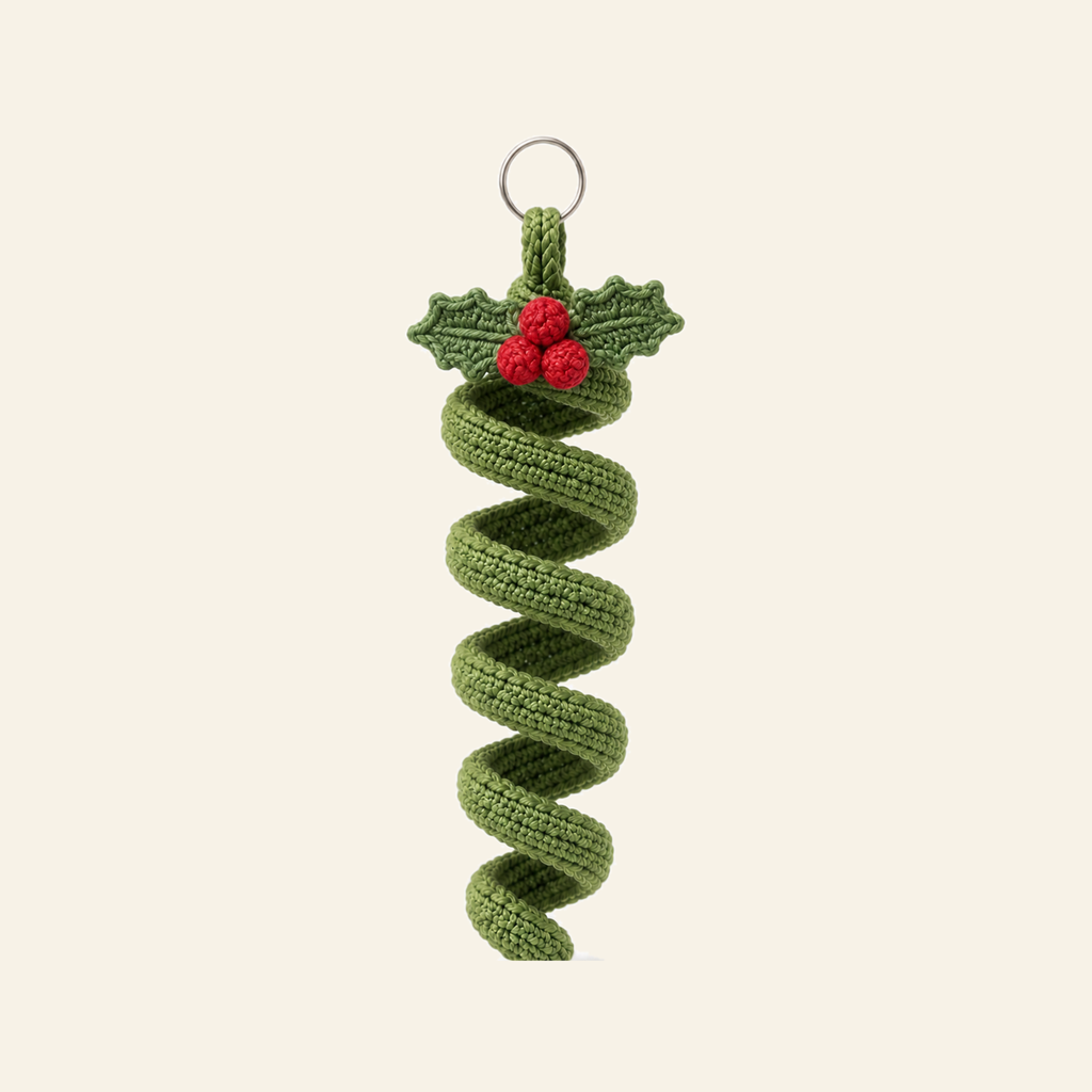Holly Spiral crochet Christmas ornament