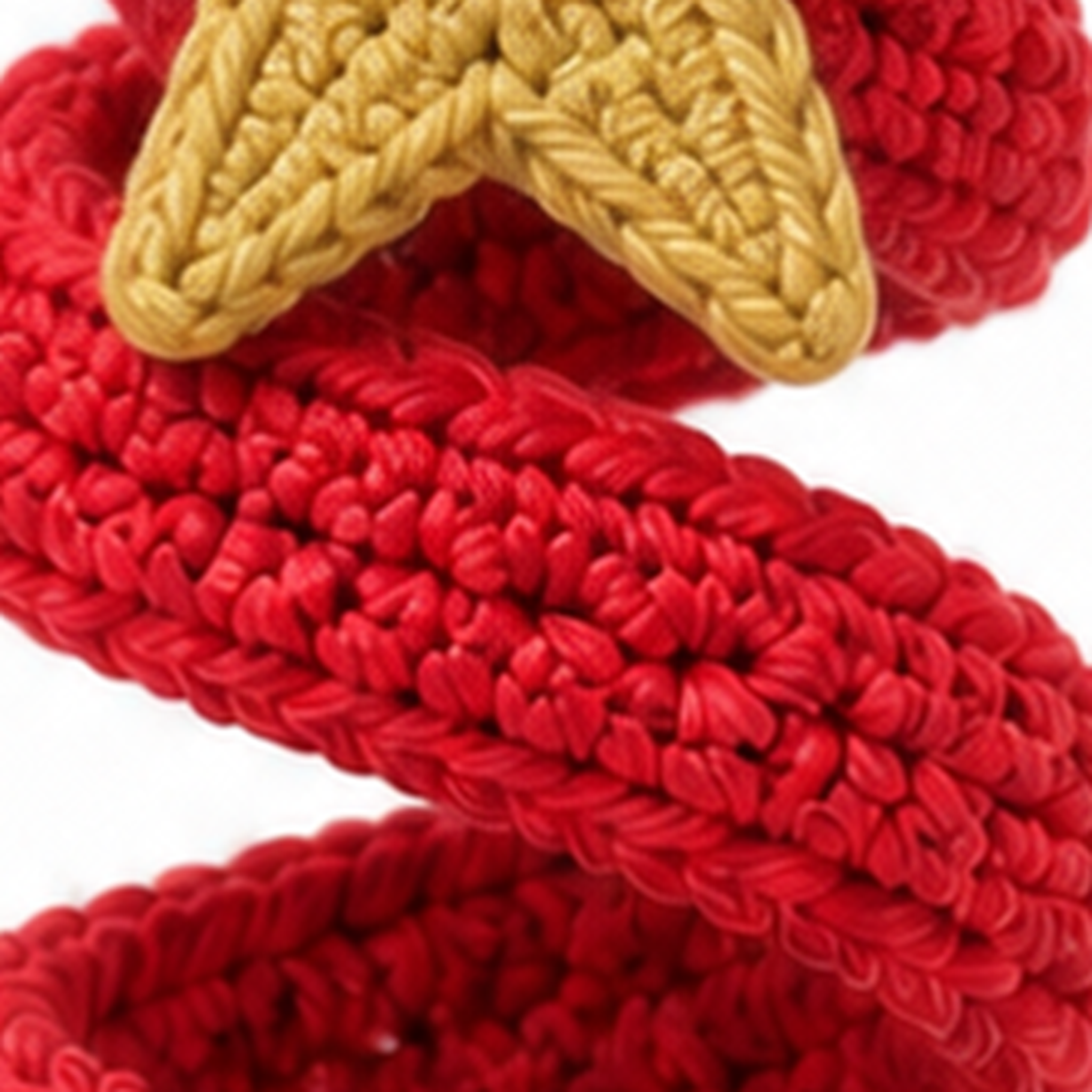 Close-up of the crochet stitches on the Star Spiral ornament