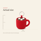 Actual size chart: the hot cocoa mug ornament is about 4.0 cm