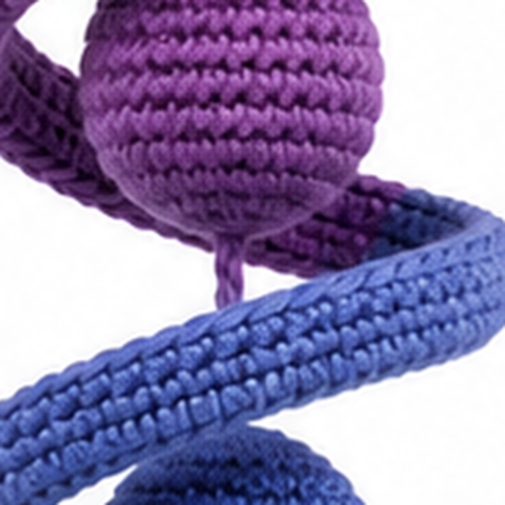 Close-up of the striped band and a stuffed ball