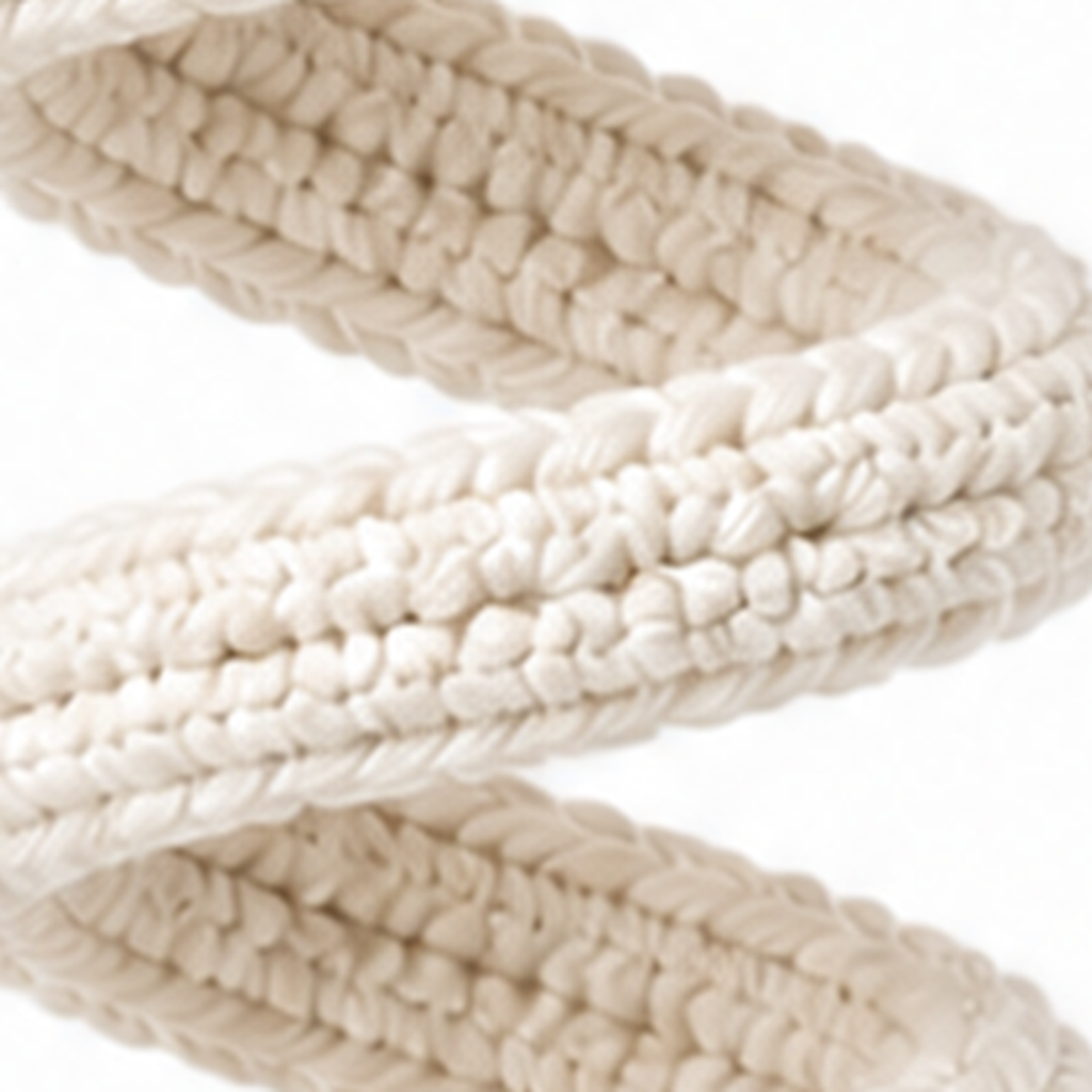 Close-up of the double crochet stitches on a crochet spiral ornament