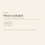 What is included: three written crochet patterns in one 10-page PDF